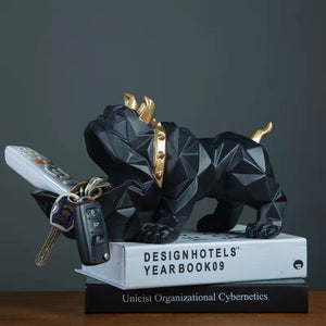 Image of a cutest organiser English Bulldog statue in the color Black