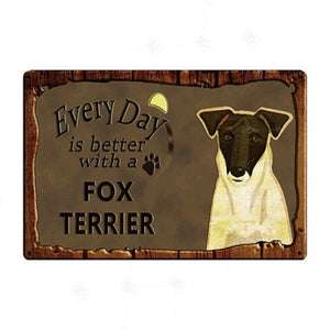 Every Day is Better with my Black and White Chihuahua Tin Poster - Series 1-Sign Board-Chihuahua, Dogs, Home Decor, Sign Board-Fox Terrier-15