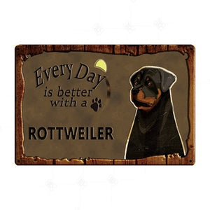 Every Day is Better with my Black and White Chihuahua Tin Poster - Series 1-Sign Board-Chihuahua, Dogs, Home Decor, Sign Board-Rottweiler-26
