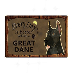 Every Day is Better with my Black Great Dane Tin Poster - Series 1-Sign Board-Dogs, Great Dane, Home Decor, Sign Board-Great Dane - Black-1
