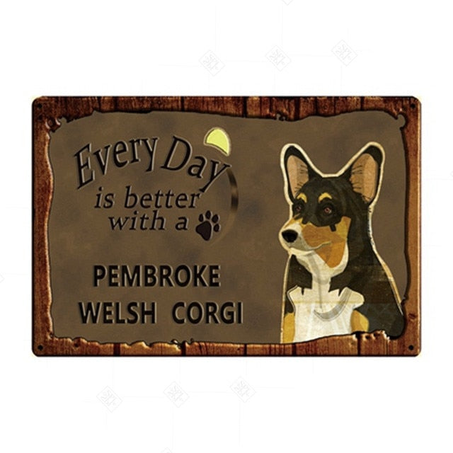Every Day is Better with my Corgi Tin Poster - Series 1-Sign Board-Corgi, Dogs, Home Decor, Sign Board-Corgi-1