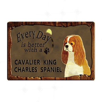 Every Day is Better with my Weimaraner Tin Poster - Series 1-Sign Board-Dogs, Home Decor, Sign Board, Weimaraner-Cavalier King Charles Spaniel-8