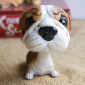 Image of super cute realistic and lifelike english bulldog bobblehead for car