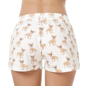 Fawn Chihuahua Love Women's Sleeping Shorts-Apparel-Apparel, Chihuahua, Dogs, Pajamas-4