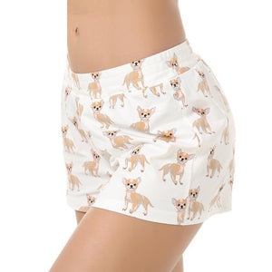 Fawn Chihuahua Love Women's Sleeping Shorts-Apparel-Apparel, Chihuahua, Dogs, Pajamas-5