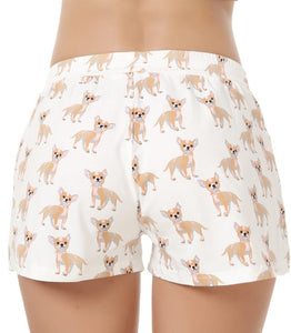 Fawn Chihuahua Love Women's Sleeping Shorts-Apparel-Apparel, Chihuahua, Dogs, Pajamas-6
