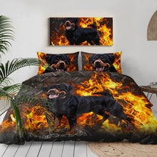 Load image into Gallery viewer, Flaming Rottweiler Duvet Cover and Pillow Cases Bedding Set-Home Decor-Bedding, Dogs, Home Decor, Rottweiler-8