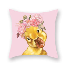 Load image into Gallery viewer, Floral Tiara Pug and Friends Cushion CoversCushion CoverOne SizeDuck