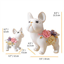 Load image into Gallery viewer, Flower-Decoration White French Bulldog Ceramic StatueHome Decor