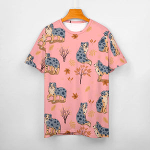 image of a peach t-shirt , peach australian shepherd all-over print t-shirt for women