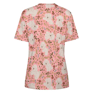 image of bichon frise all over print shirt for women - pink 