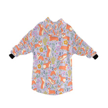 Load image into Gallery viewer, image of a lavender corgi blanket hoodie for kids - back view