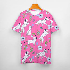 pink t-shirt for women - dalmatian t-shirt for woman