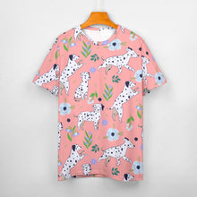Load image into Gallery viewer, peach  t-shirt for women - dalmatian t-shirt for woman
