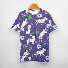 Load image into Gallery viewer, purple t-shirt for women - dalmatian t-shirt for woman