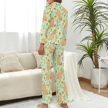 Load image into Gallery viewer, image of labrador pajama set for women in green - back view