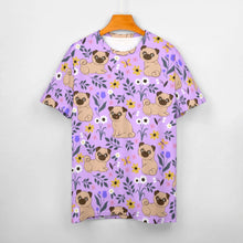 Load image into Gallery viewer, image of a lavender pug t-shirt for women