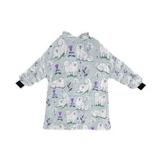 image of a samoyed blanket hoodie - grey