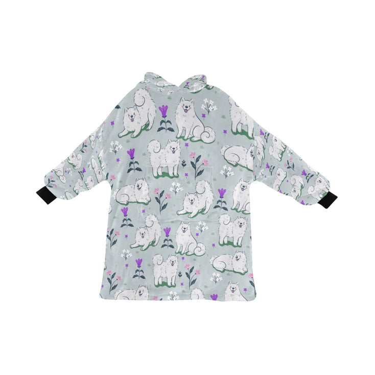 image of a samoyed blanket hoodie - grey