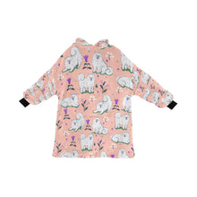 Load image into Gallery viewer, image of a samoyed blanket hoodie - light pink 