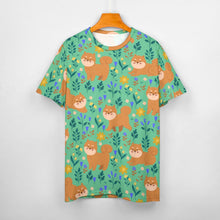 Load image into Gallery viewer, image of a green t-shirt - shiba inu t-shirt for women