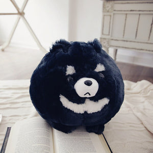 Image of an adorable Dog stuffed animal plush toy pillow in the color black