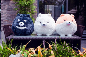 image of fluffy dog stuffed plush toy pillows