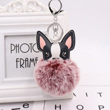 Load image into Gallery viewer, Fluffy Boston Terrier Love Keychains-Accessories-Accessories, Boston Terrier, Dogs, Keychain-Peach-2