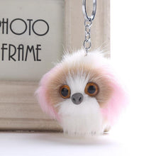 Load image into Gallery viewer, Fluffy Shih Tzu Love KeychainsAccessoriesBrown and Pink