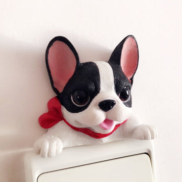 French Bulldog 3D Wall Stickers-Home Decor-Dogs, French Bulldog, Home Decor, Wall Sticker-Pied Black and White-1