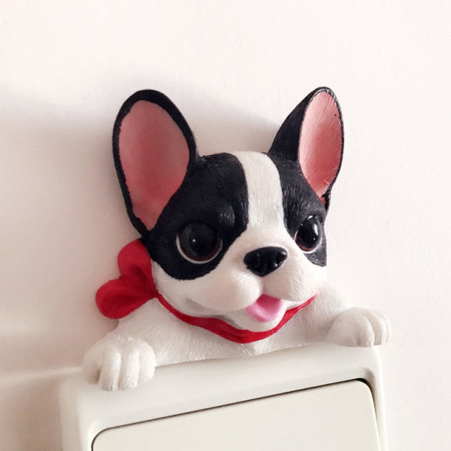 French Bulldog 3D Wall Stickers-Home Decor-Dogs, French Bulldog, Home Decor, Wall Sticker-Pied Black and White-1