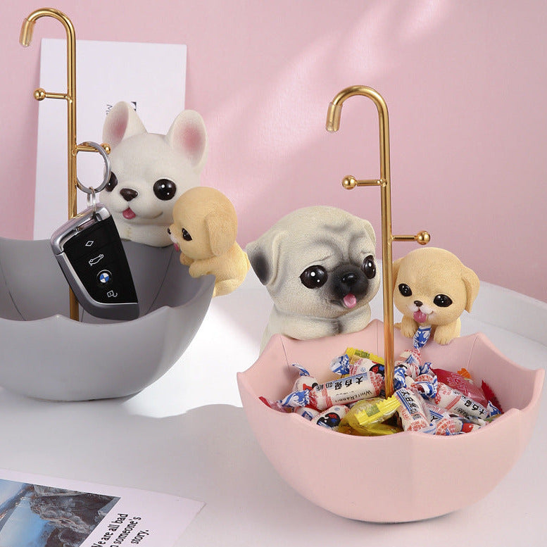 French Bulldog and Labrador Upside Down Umbrella Tabletop Organiser-Home Decor-Dogs, French Bulldog, Home Decor, Labrador, Statue-14