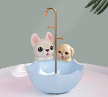 Load image into Gallery viewer, French Bulldog and Labrador Upside Down Umbrella Tabletop Organiser-Home Decor-Dogs, French Bulldog, Home Decor, Labrador, Statue-Blue with White French Bulldog-3