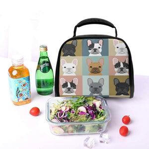 Image of an insulated french bulldog bag featuring French Bulldogs in all colors design