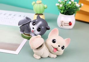 Image of a Husky and French Bulldog bobblehead in the the cutest bobble-butt design