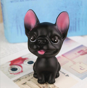 Image of a french bulldog bobblehead in the color black