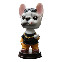 Load image into Gallery viewer, Image of a super-cute hipster French Bulldog bobblehead in the color white