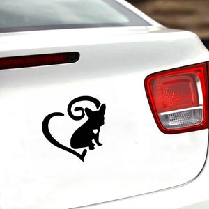Image of i heart french bulldog car sticker in black color