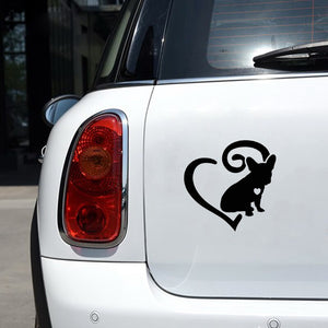 Image of i heart french bulldog car sticker in the color black