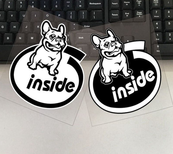 Image of french bulldog car stickers in french bulldog inside design