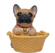 Load image into Gallery viewer, Image of a super cute French Bulldog Christmas ornament in the most helpful French Bulldog holding a basket design