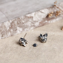 Load image into Gallery viewer, Image of french bulldog earrings made of 925 sterling silver