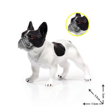 Load image into Gallery viewer, Image of a miniature standing french bulldog figurine in the color pied black and white