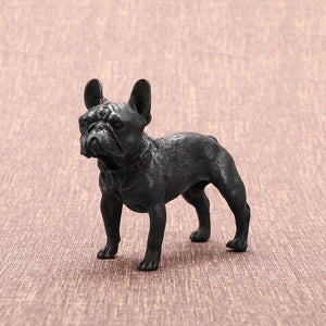 Image of black french bulldog figurine with intricate French Bulldog detailing