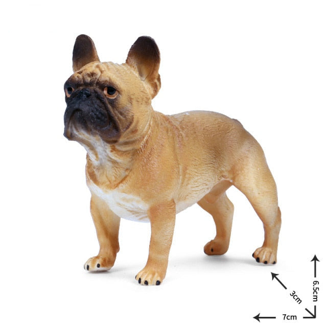 Image of a miniature standing french bulldog figurine in the color fawn/tan