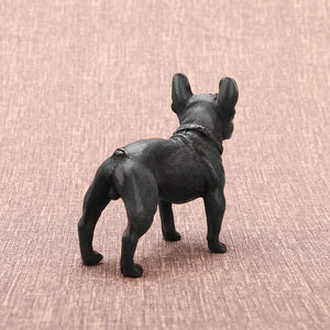 Image of french bulldog figurine in black color with intricate French Bulldog detailing