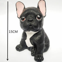 Load image into Gallery viewer, Size image of a french bulldog figurine in the colorblack made of resin