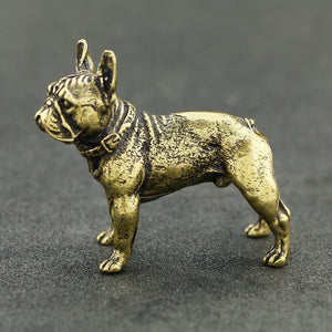 Image of a french bulldog figurine made of brass