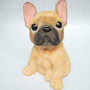 Image of a french bulldog figurine in the color fawn made of resin