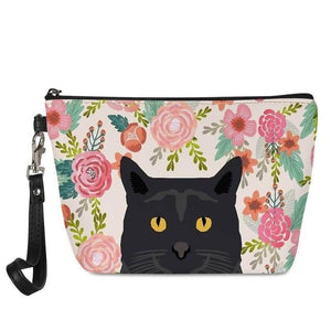 French Bulldog in Bloom Make Up BagAccessoriesCat - Black